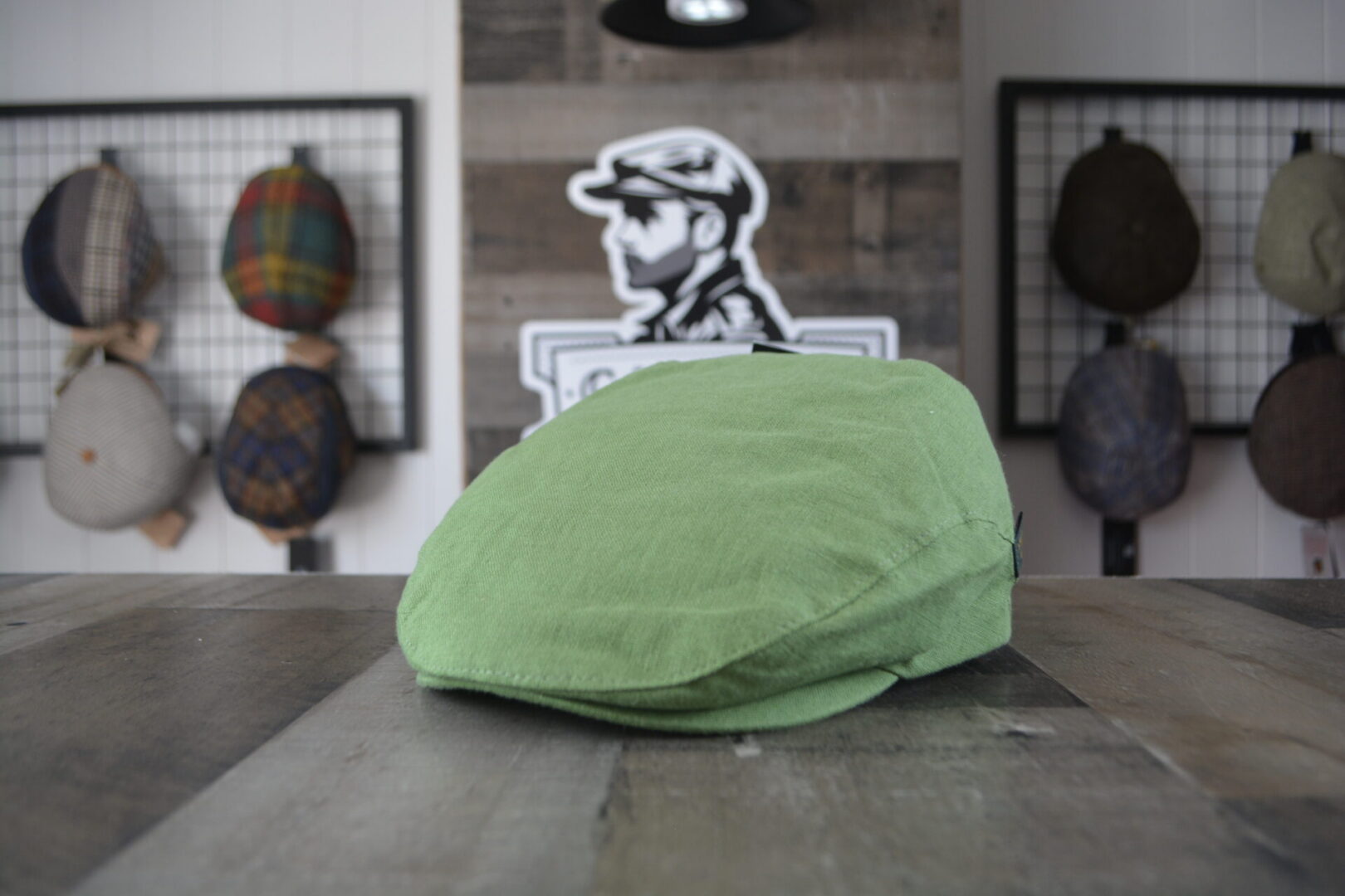 Irish - Linen Flat Cap - Olive