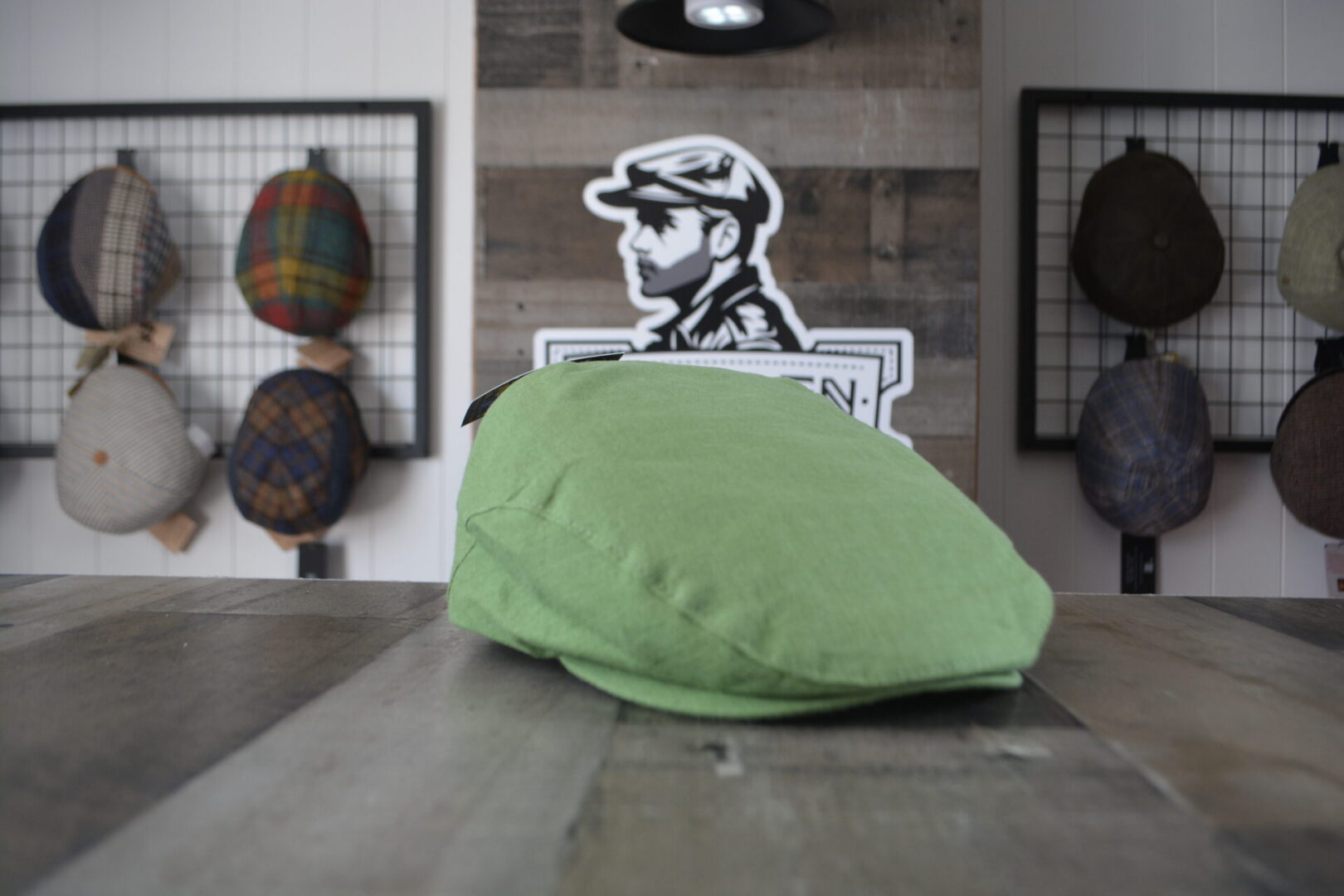 Irish - Linen Flat Cap - Olive - Image 3