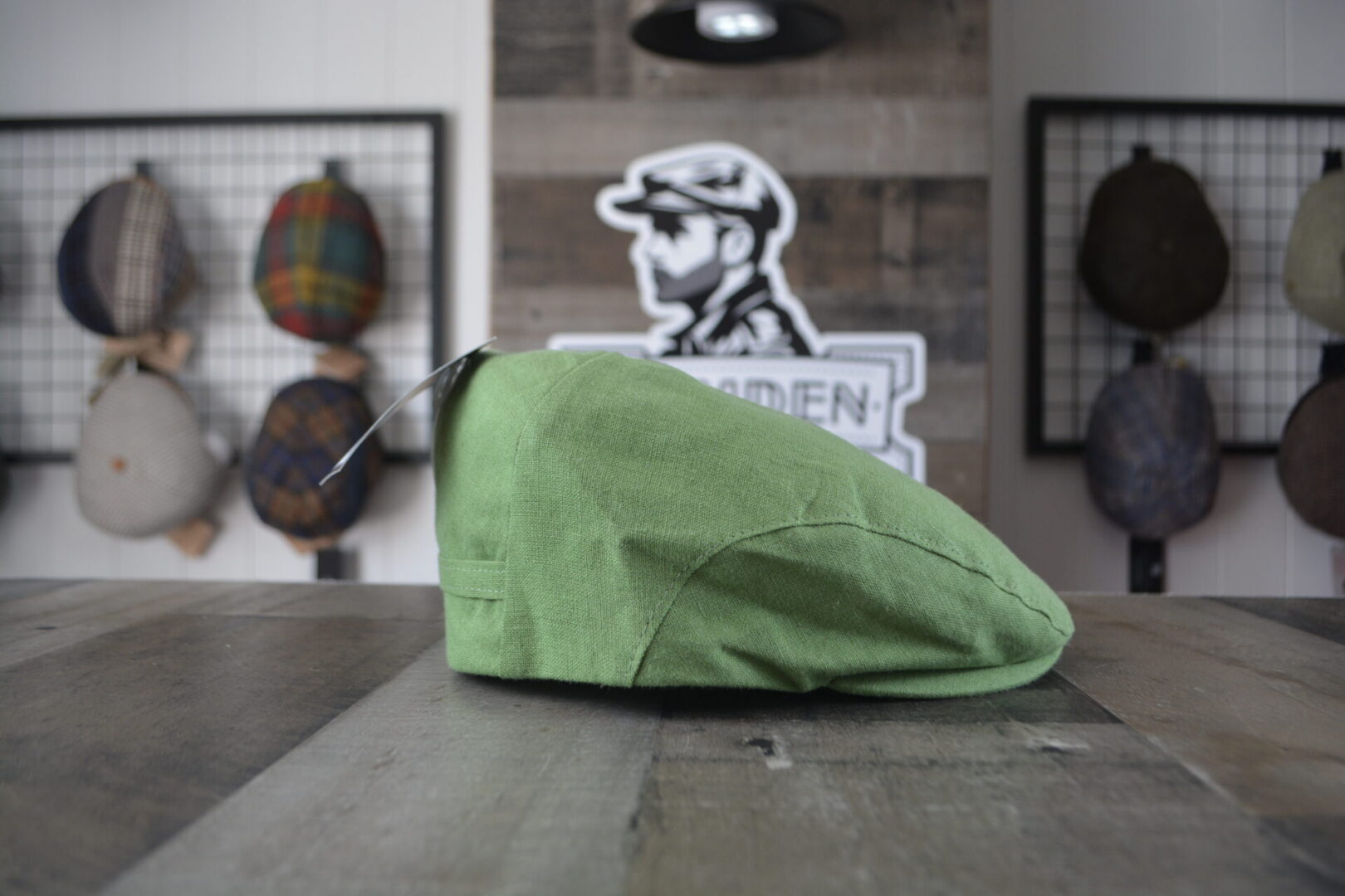 Irish - Linen Flat Cap - Olive - Image 7